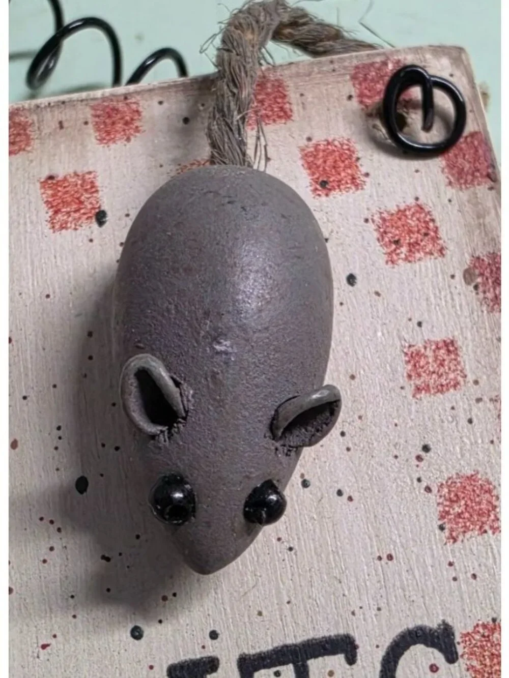 Primitive Folk Art Cat Wall Signs Lot of 2 Wood Mouse What Bird Rustic Decor